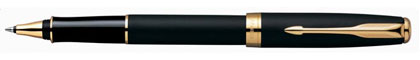 Parker Sonnet Matte Black Gold Trim Roller Ball